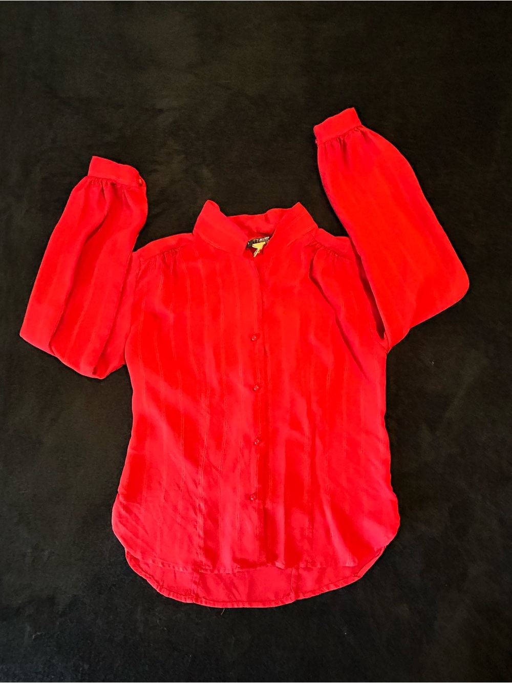 Red Women's Button-Up Blouse -